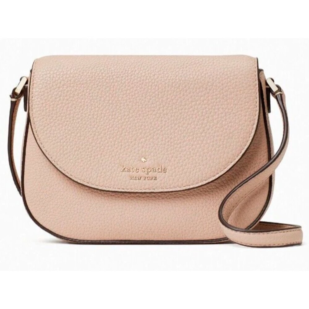 S Kate Spade Leila Mini Flap Crossbody Bag Warm Beige Leather WLR00396 NWT $239